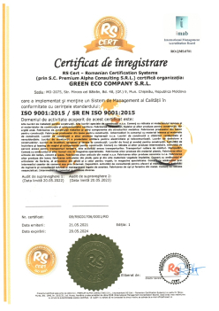 certificat de calitate