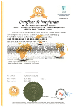 certificat de calitate